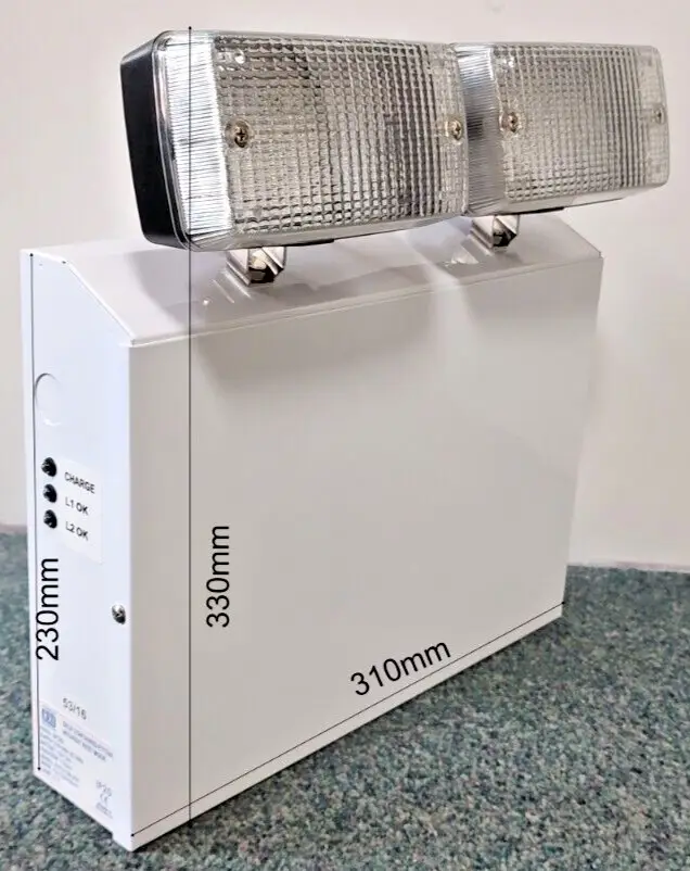 IP20 Emergency Twin Spot Light 2x 3W 60 LED 3Hrs Battery Self Contained Fitting - image 2 | Free standard UK delivery included | Discount Quality Products