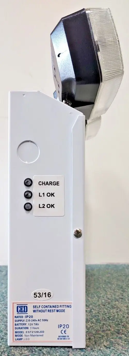 IP20 Emergency Twin Spot Light 2x 3W 60 LED 3Hrs Battery Self Contained Fitting - image 4 | Free standard UK delivery included | Discount Quality Products