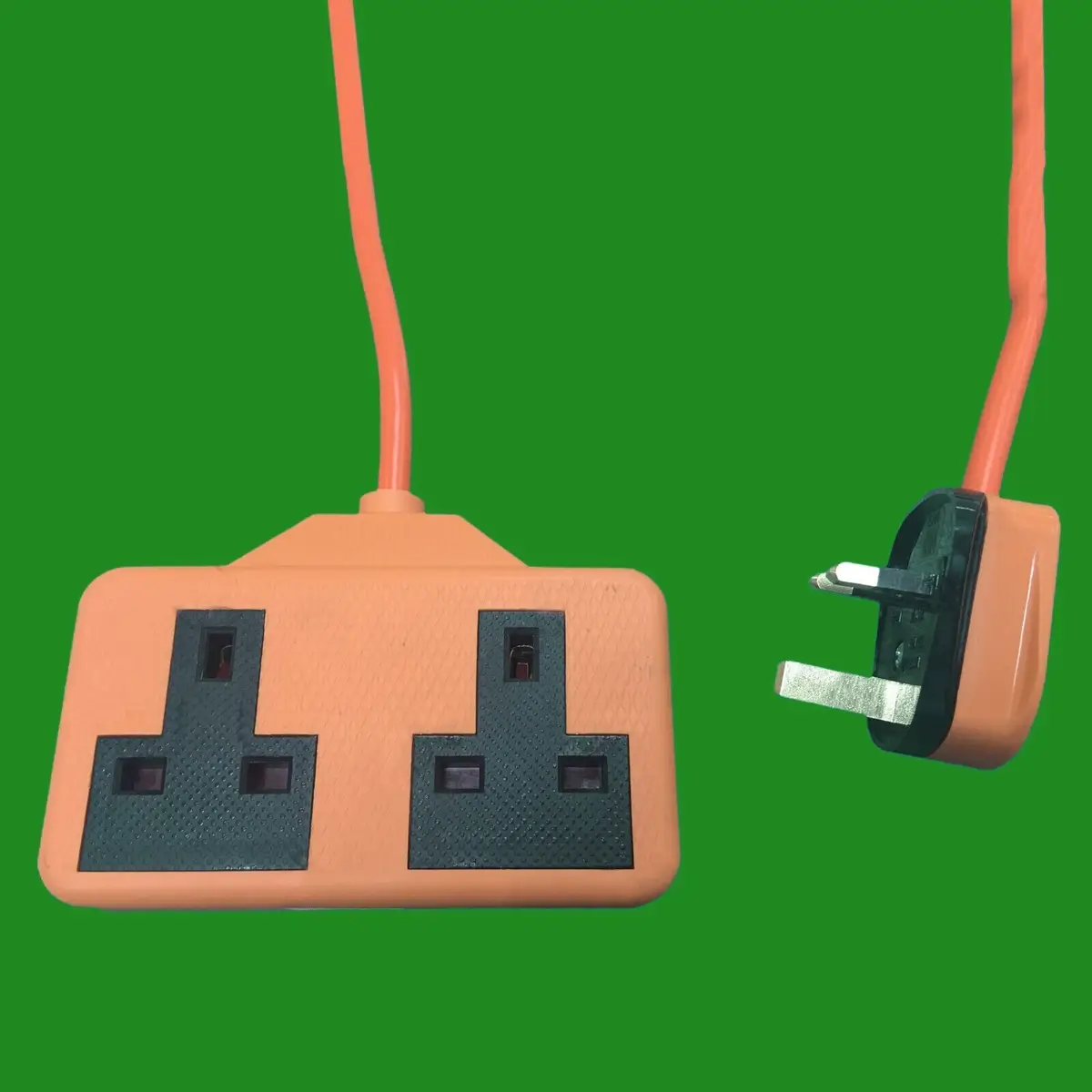 10m Heavy Duty Rubber UK Mains Lead Extension Cable 13A 2 Gang Socket, BS 1363 - image 2 | Free standard UK delivery included | Discount Quality Products