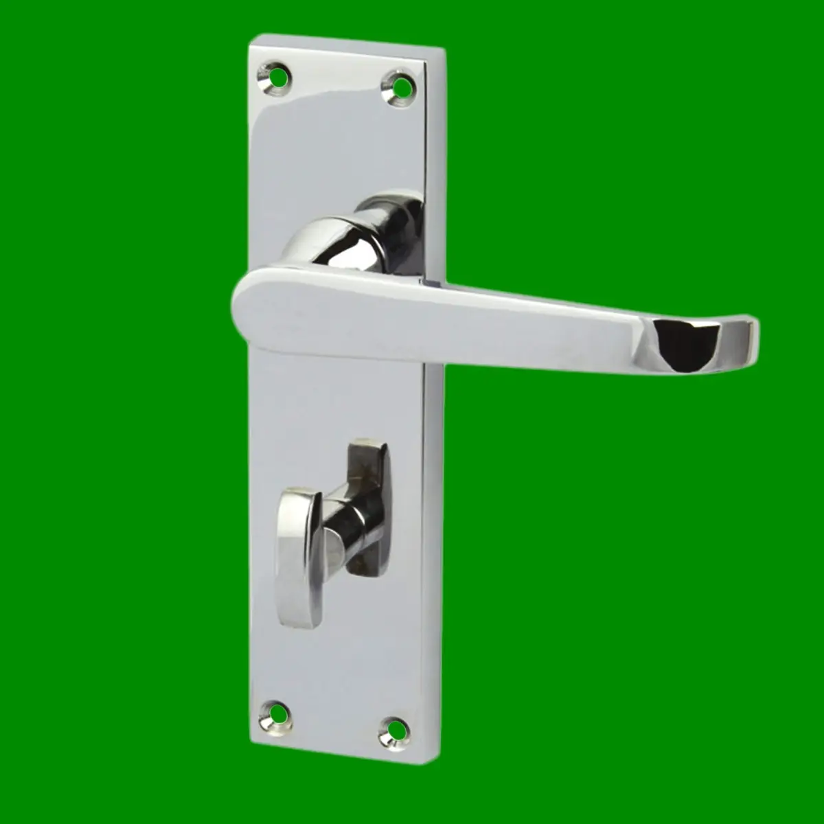 1 Pair Victorian Chrome Lever Latch Lock Set Bathroom, Bedroom Door Handle - image 3 | Free standard UK delivery included | Discount Quality Products