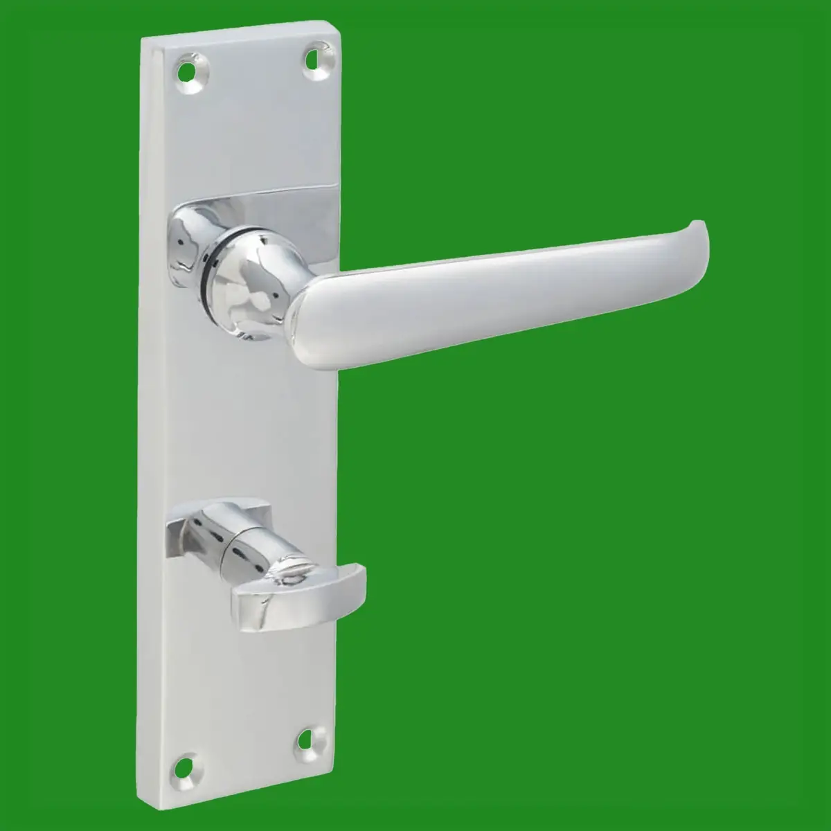 1 Pair Victorian Chrome Lever Latch Lock Set Bathroom, Bedroom Door Handle - image 6 | Free standard UK delivery included | Discount Quality Products