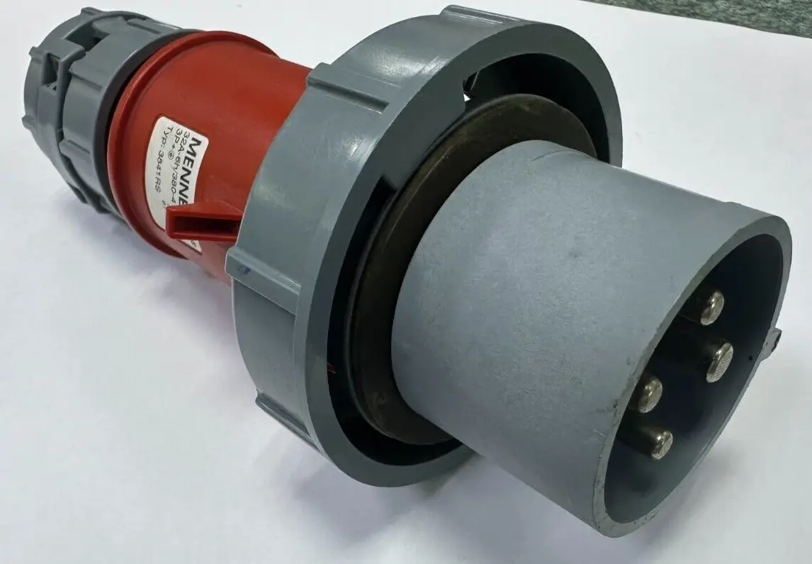 32A 415V MENNEKES 3841RD IP67 Red Cable Mount 4P 3P+E Industrial Power Plug