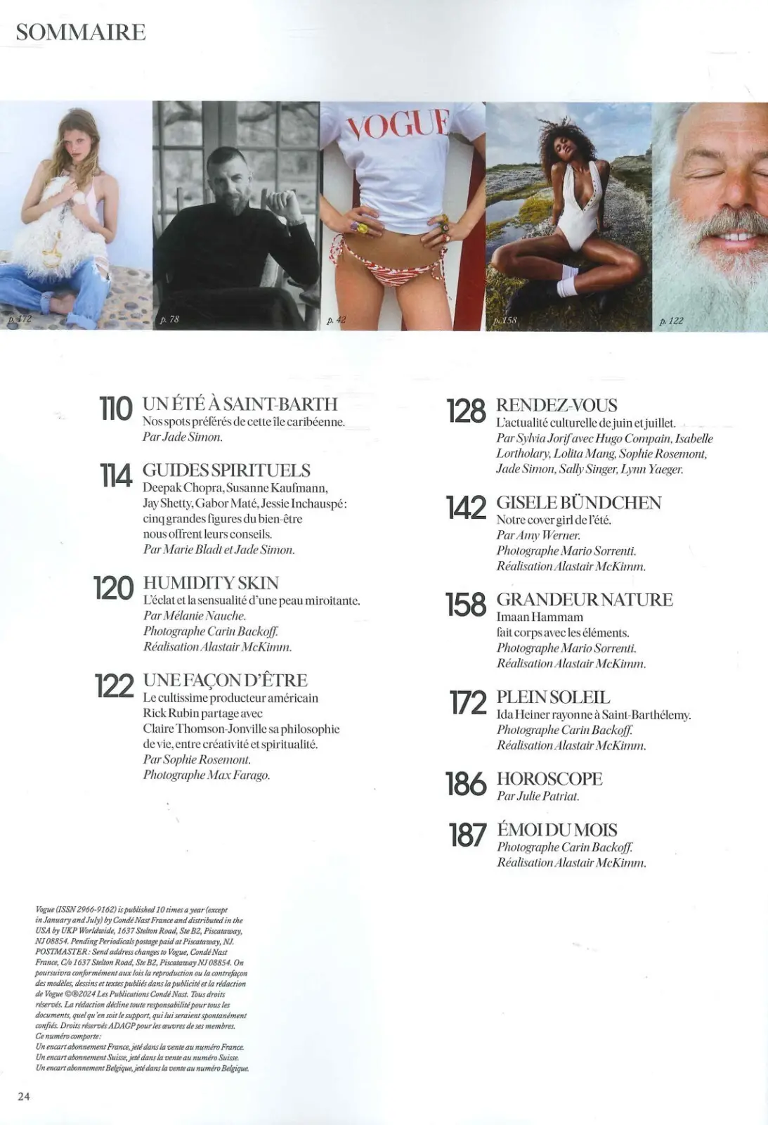 Vogue France Magazine French Language Gisele Bundchen, Rick Rubin June/July 2025 - image 3 | Free standard UK delivery included | Discount Quality Products