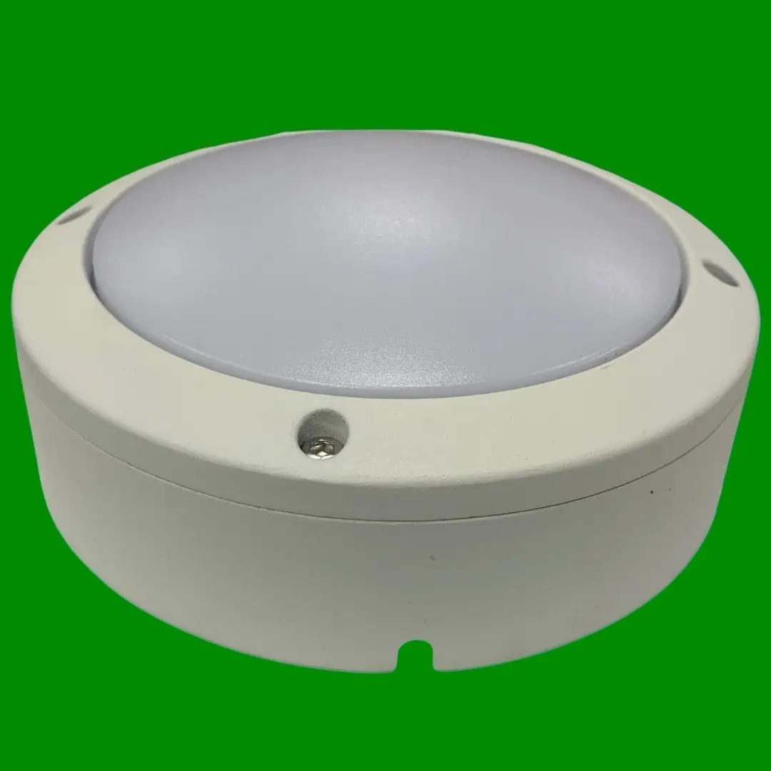 12W LED Outdoor Round White 5000K IP65 Bulkhead, Garden Wall Lamp Security Light