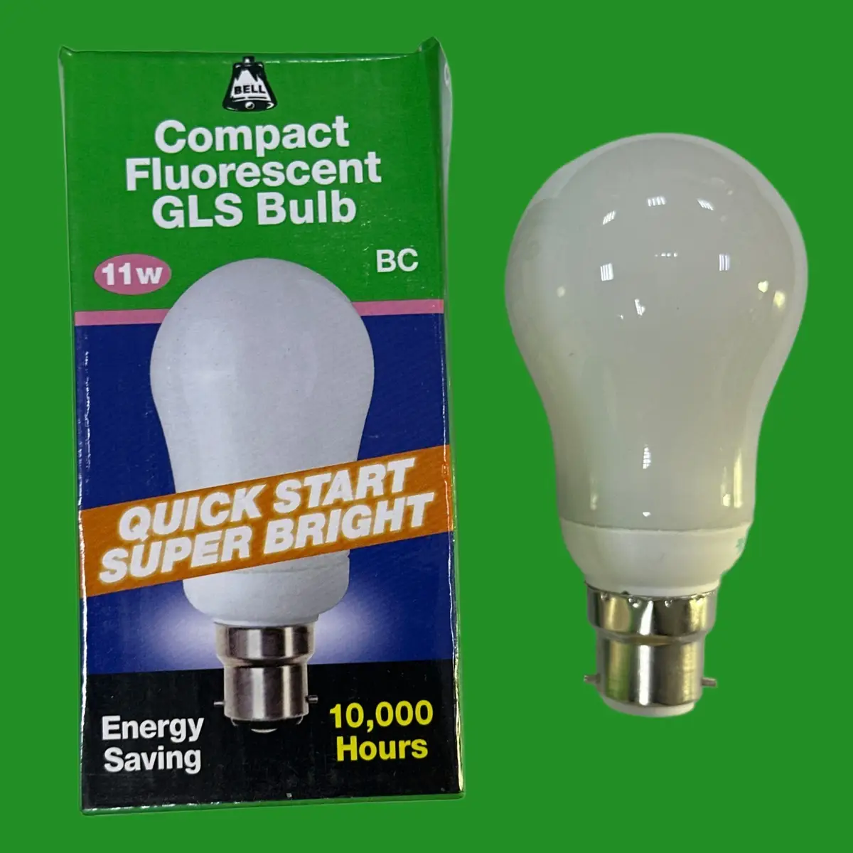 11W (=60W) BELL Low Energy Standard GLS Light Bulb Bayonet Cap BC B22 2700K Lamp