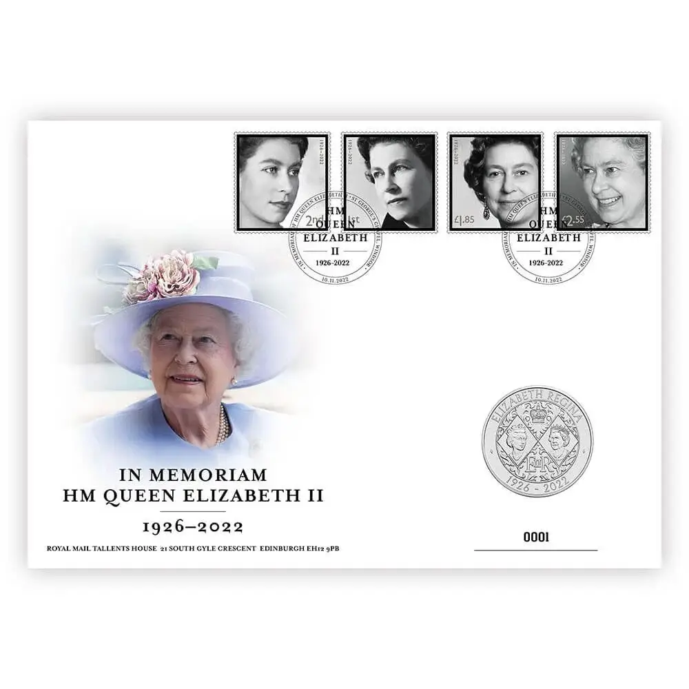 In Memoriam: HM Queen Elizabeth II Brilliant Uncirculated £5 Coin & Stamps Cover - image 2 | Free standard UK delivery included | Discount Quality Products
