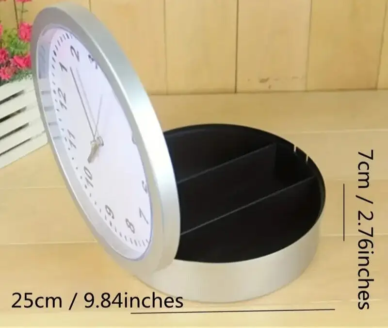Discreet Silver Secret Wall Clock Home Safe Hidden Storage Cash Jewel Valuables - image 4 | Free standard UK delivery included | Discount Quality Products