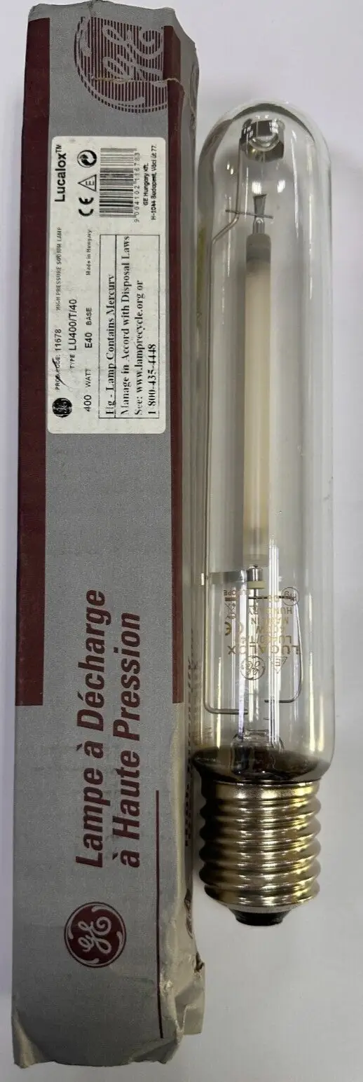 400W GE Clear HPS High Pressure Sodium SON Tube Light Bulb GES E40 Lucalax 11678