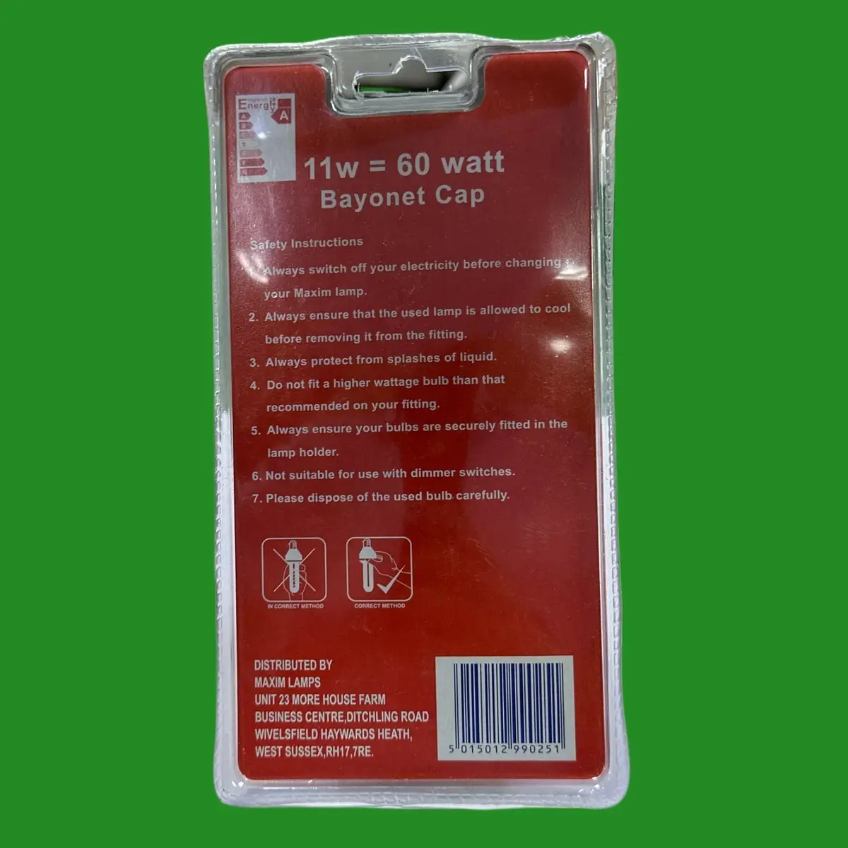 1x 11W (=60W) Maxim CFL Stick Light Bulb Low Energy Power Saving 2700K BC B22 - image 2 | Free standard UK delivery included | Discount Quality Products
