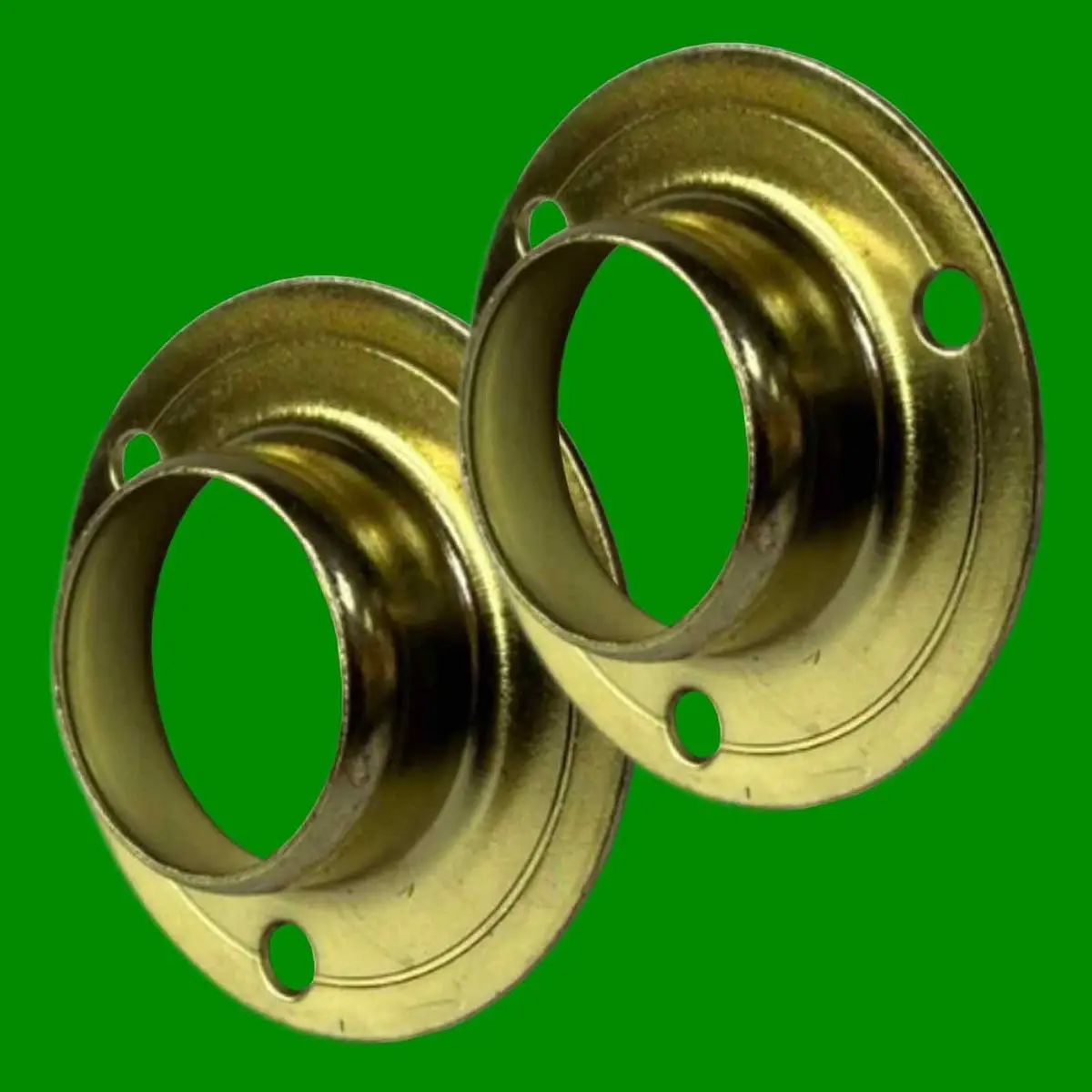 2x 19mm 3/4" Brass Rail Rod End Sockets Wardrobe Curtain Pole Support Fitting
