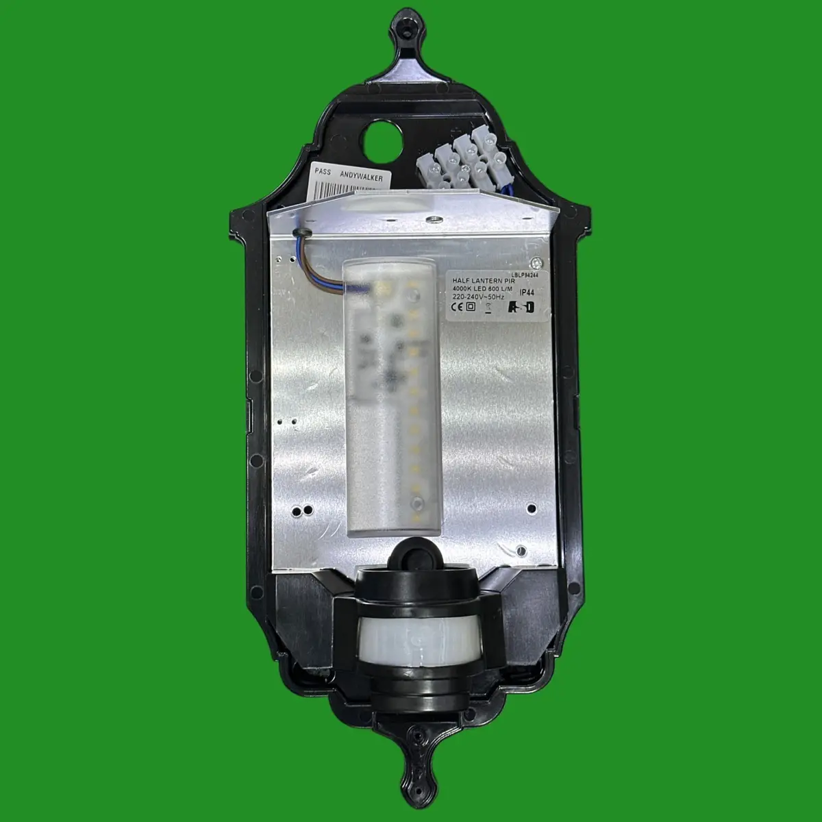 ASD 7.4W LED Black Half Lantern PIR Motion Sensor Wall Light HL/BK4LED600P 4000K - image 3 | Free standard UK delivery included | Discount Quality Products