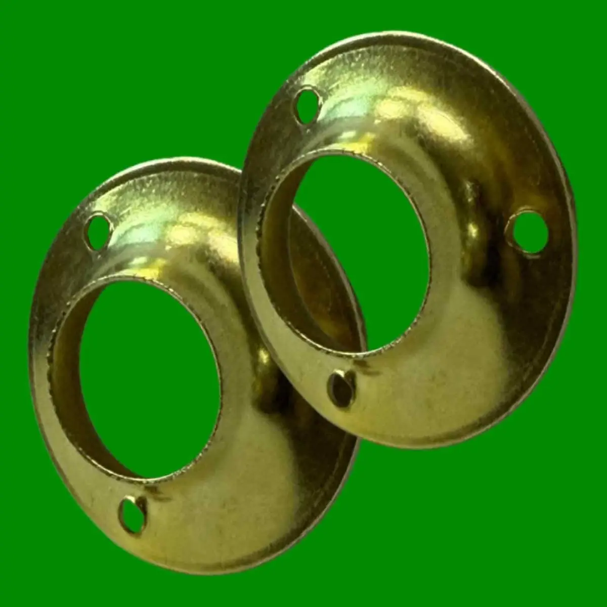 2x 16mm 5/8" Brass Rail Rod End Sockets Wardrobe Curtain Pole Support Fitting