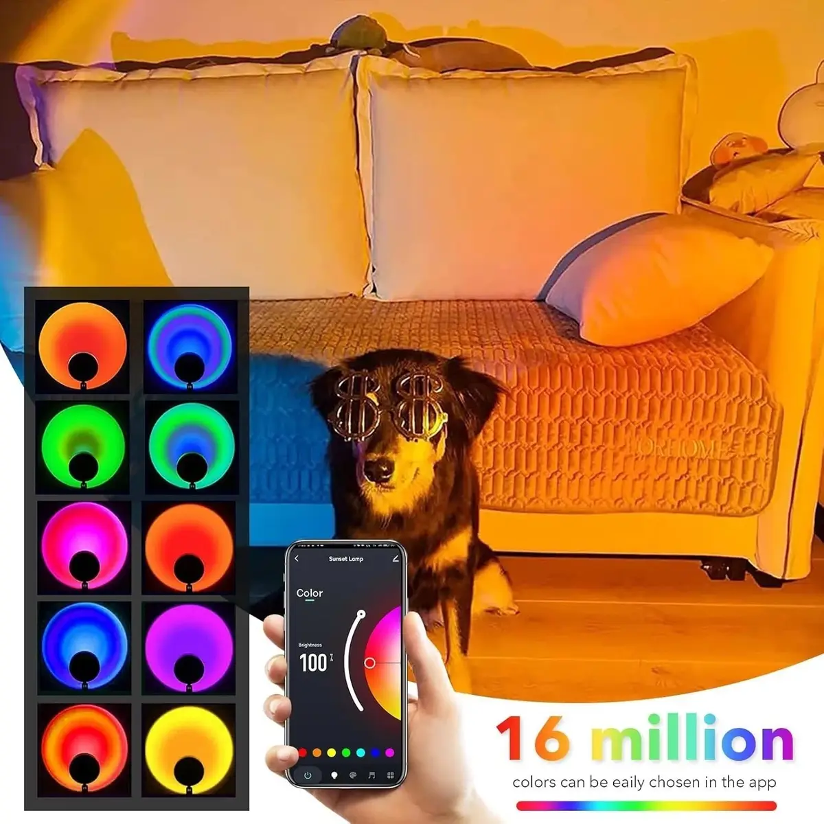 WiFi Sunset Lamp Smart LED Amazon Alexa Google Assistant Compatible 5V/2A - image 3 | Free standard UK delivery included | Discount Quality Products