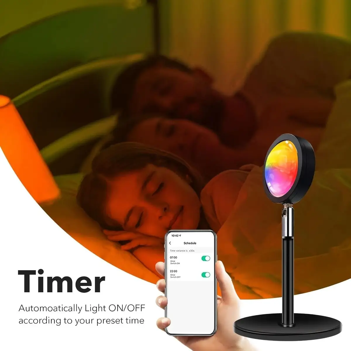 WiFi Sunset Lamp Smart LED Amazon Alexa Google Assistant Compatible 5V/2A - image 4 | Free standard UK delivery included | Discount Quality Products