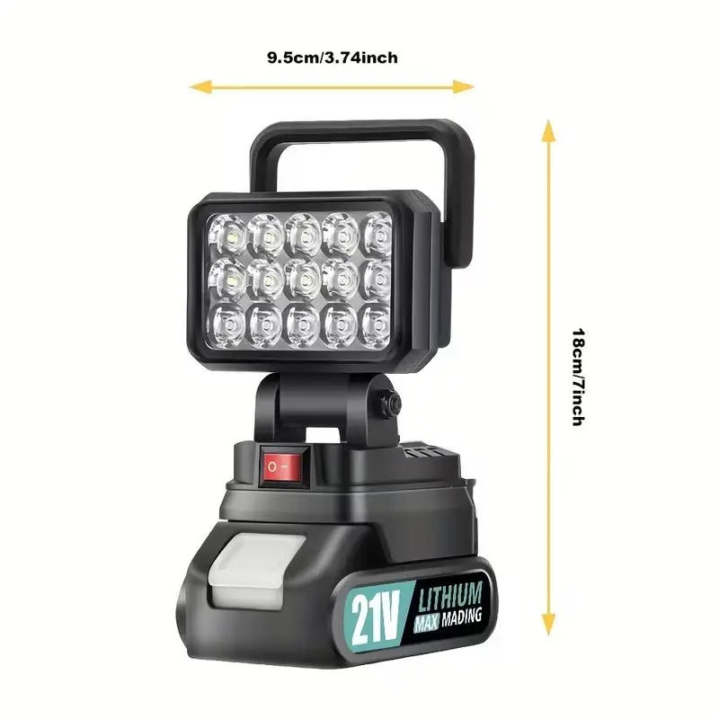 21V Portable LED Work Light, Outdoor Flashlight, Spotlight, On-site Lighting - image 3 | Free standard UK delivery included | Discount Quality Products
