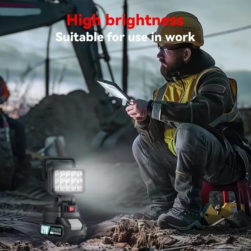 21V Portable LED Work Light, Outdoor Flashlight, Spotlight, On-site Lighting - image 7 | Free standard UK delivery included | Discount Quality Products