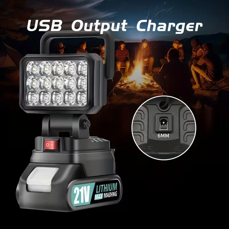 21V Portable LED Work Light, Outdoor Flashlight, Spotlight, On-site Lighting - image 10 | Free standard UK delivery included | Discount Quality Products