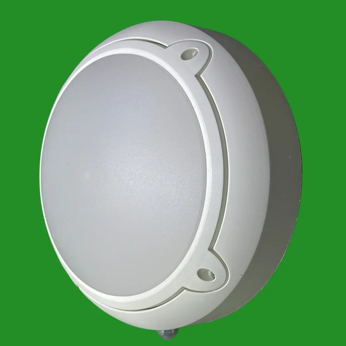 ASD 8.5W LED White Mini Horizon Round Opal Photocell Dusk Dawn Sensor Wall Light