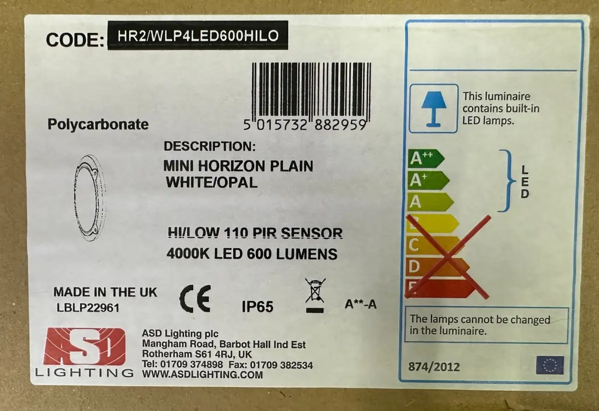 ASD 8.5W LED Mini Horizon Round Hi-Low PIR Motion & Dusk Dawn Sensor Wall Light - image 2 | Free standard UK delivery included | Discount Quality Products