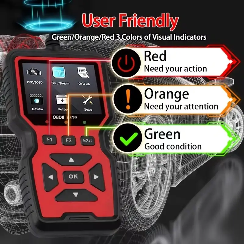 OBD2 Diagnostic Scanner V519 Full Car Diagnostic Code Reader & Clear Faults Tool - image 4 | Free standard UK delivery included | Discount Quality Products