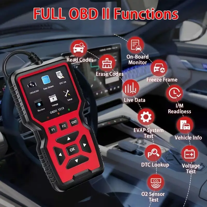 OBD2 Diagnostic Scanner V519 Full Car Diagnostic Code Reader & Clear Faults Tool - image 5 | Free standard UK delivery included | Discount Quality Products