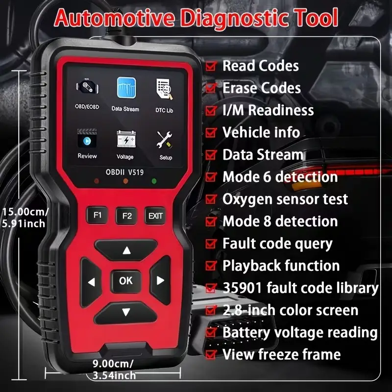 OBD2 Diagnostic Scanner V519 Full Car Diagnostic Code Reader & Clear Faults Tool - image 8 | Free standard UK delivery included | Discount Quality Products