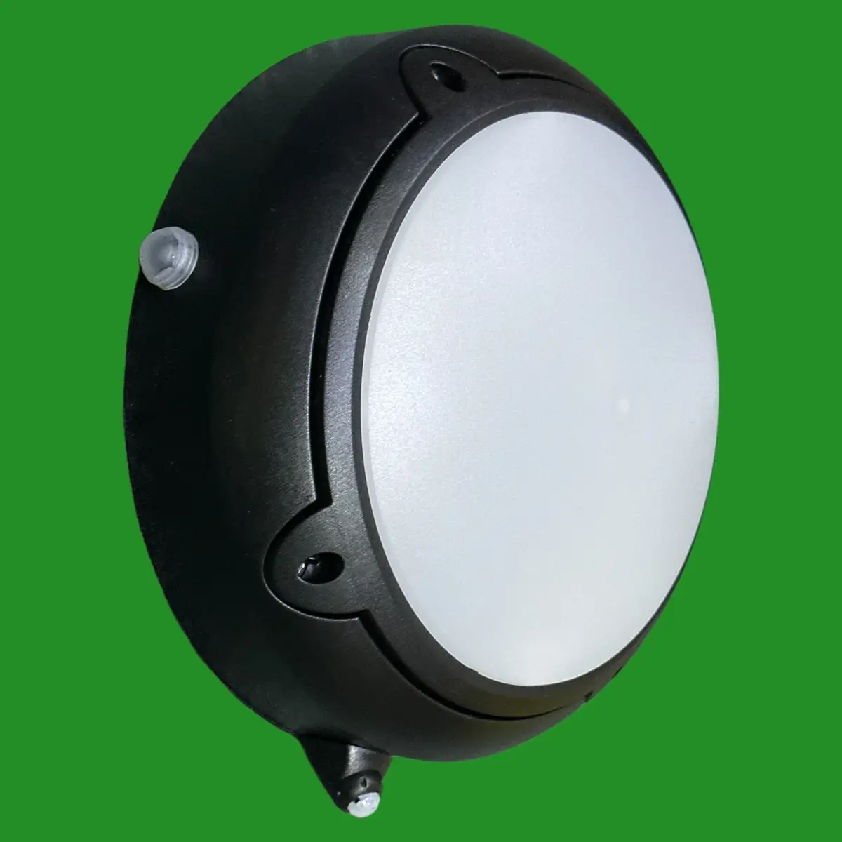 ASD 8.5W LED Black Horizon Round Hi-Low PIR Motion Dusk Dawn Sensor Wall Light
