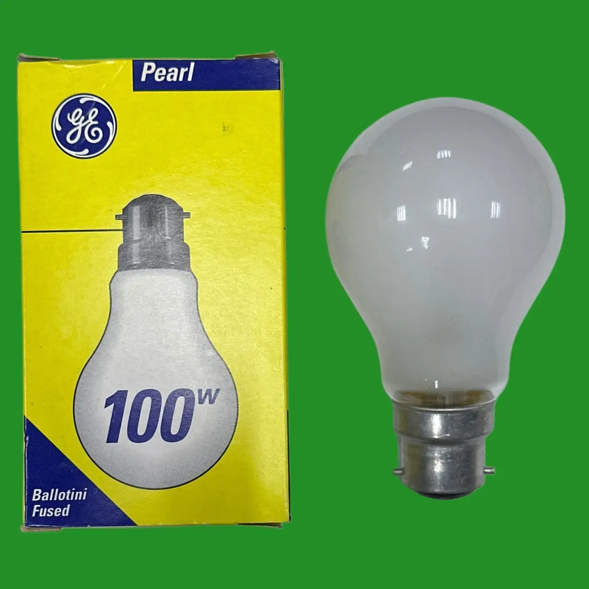 2x 100W GE GLS Incandescent Dimmable Frosted Pearl Light Bulb BC B22 Lamp