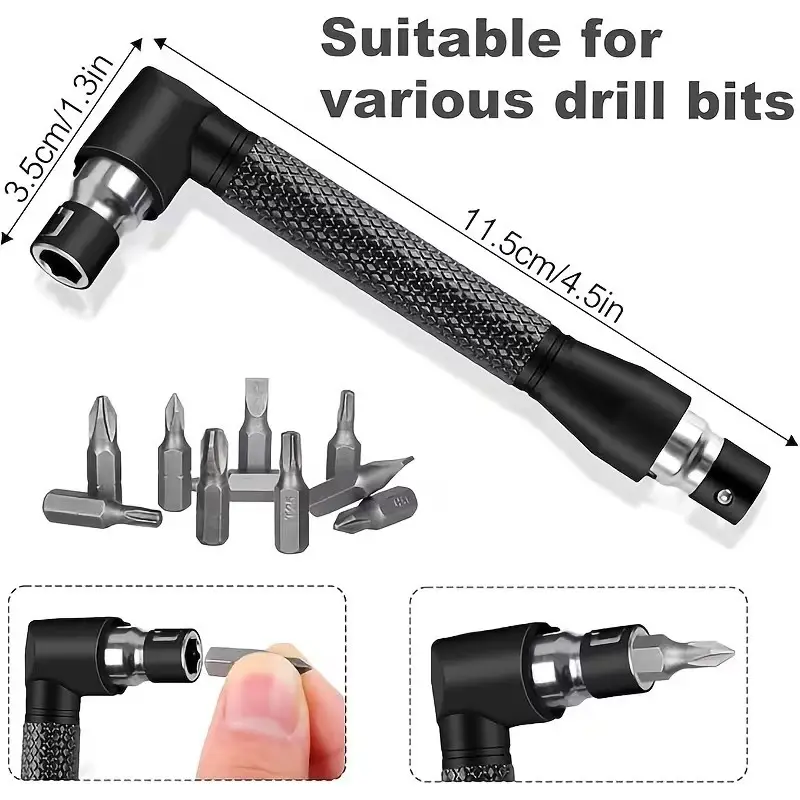 6pc Drill Bit Attachments 1/4" 3/8" 1/2" Sockets,  2x Hex Shank 105°, 90° Bevel - image 6 | Free standard UK delivery included | Discount Quality Products