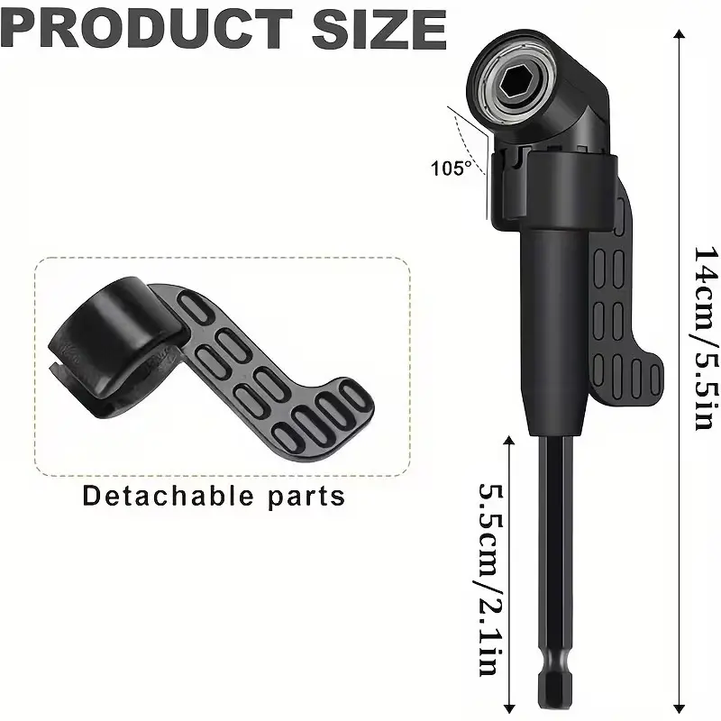 6pc Drill Bit Attachments 1/4" 3/8" 1/2" Sockets,  2x Hex Shank 105°, 90° Bevel - image 8 | Free standard UK delivery included | Discount Quality Products
