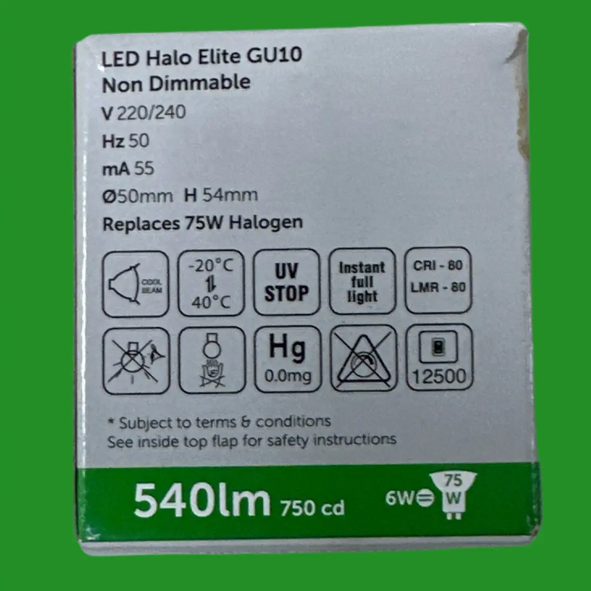 6W (=75W) Bell LED GU10 Reflector Spot Light Bulb 6500K Daylight Halo Elite - image 2 | Free standard UK delivery included | Discount Quality Products