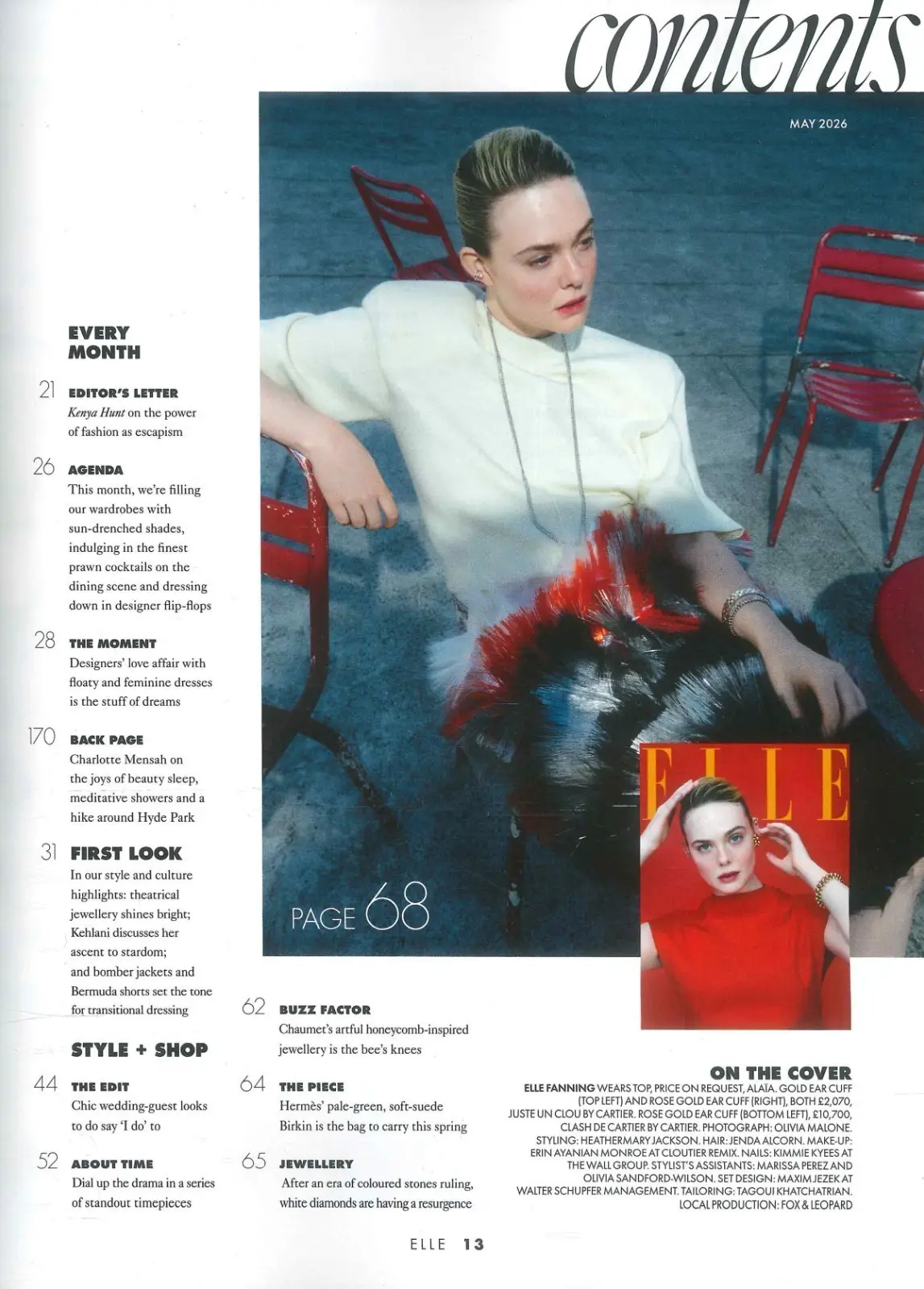 Elle Magazine Elle Fanning, Lena Dunham, Emma Grede, Kenya Hunt, Style, May 2026 - image 3 | Free standard UK delivery included | Discount Quality Products
