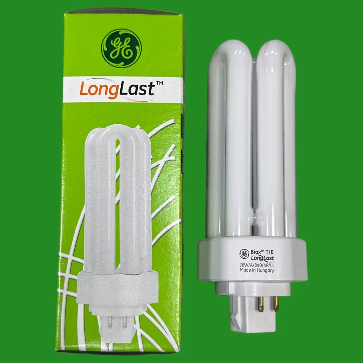 1x 26W GE GX24Q-3 4 pin CFL Low Energy 4000K BIAX T/E Lamp 840 PLL Light Bulb