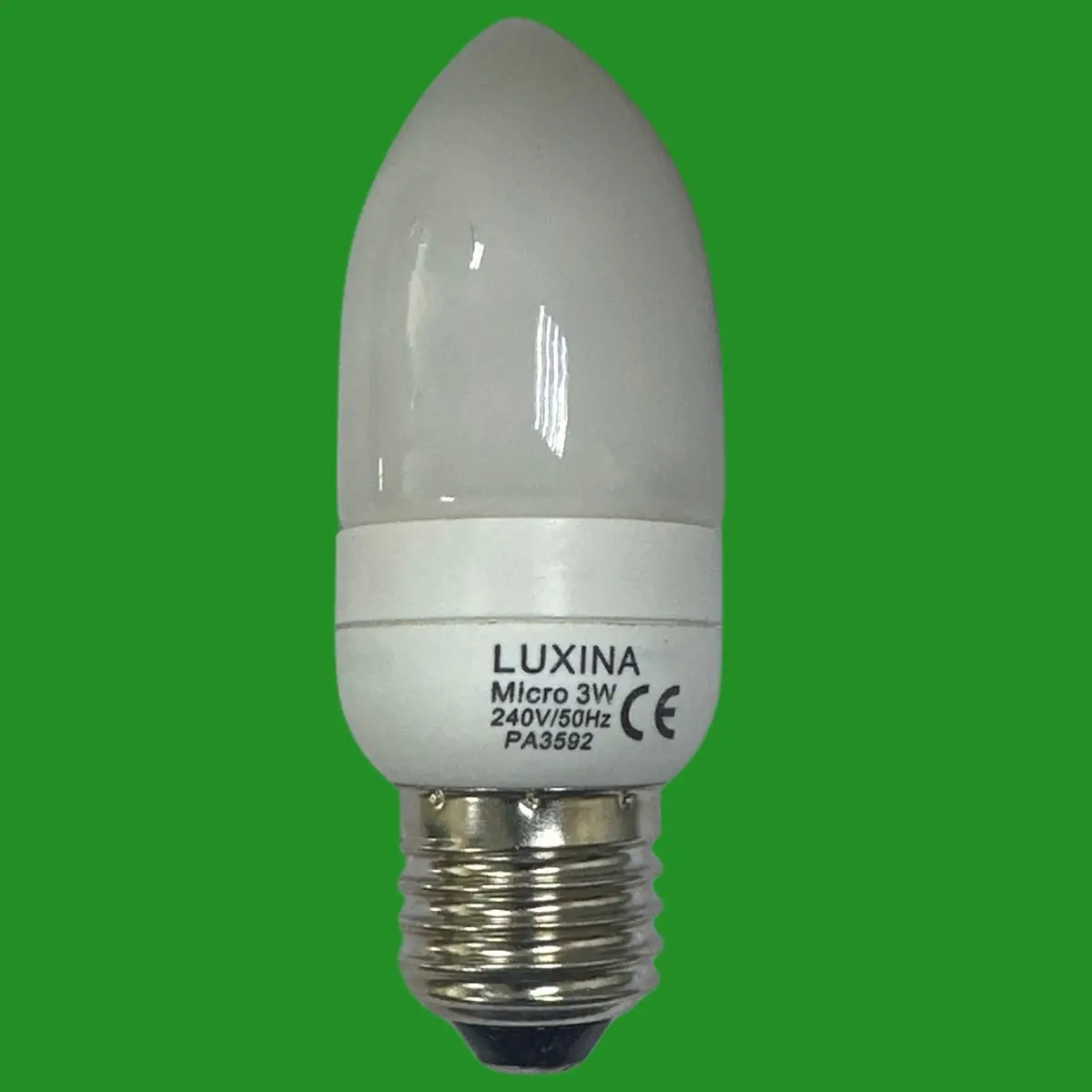 5x 3W Luxina Low Energy Power CFL Micro Candle Light Bulbs ES, E27, Edison Screw - image 2 | Free standard UK delivery included | Discount Quality Products