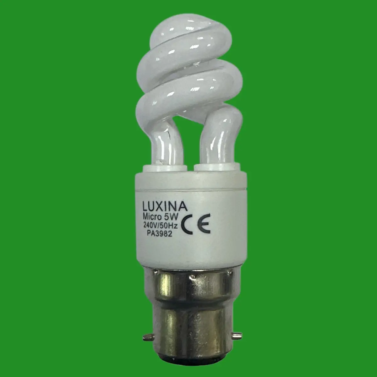 1x 5W (=25W) Luxina CFL Micro Spiral Light Bulb Low Energy Bayonet BC B22 2700K - image 2 | Free standard UK delivery included | Discount Quality Products