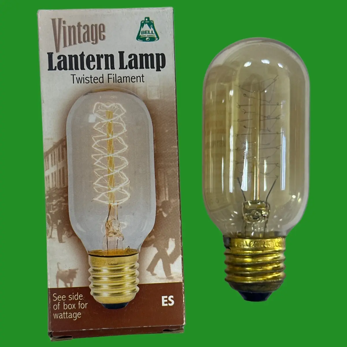 2x 40W BELL Amber Antique Twisted Filament T45 Vintage lantern Light Bulb ES E27