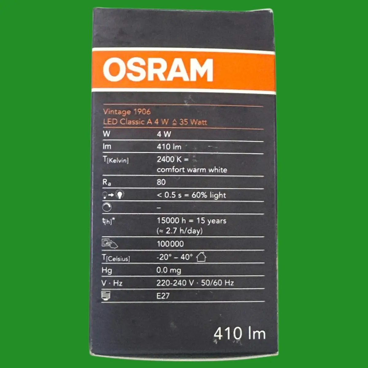 4W OSRAM Vintage 1906 LED Filament Gold 2400K GLS Light Bulb ES E27 Edison Screw - image 3 | Free standard UK delivery included | Discount Quality Products