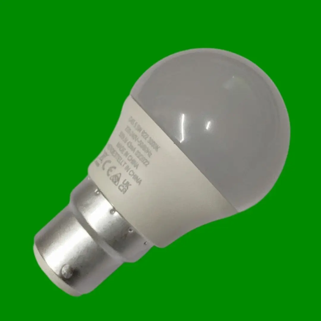 5x 5.5W (=40W) LED Round Golf G45 Light Bulb Pearl BC B22 3000K Warm White Lamp - image 3 | Free standard UK delivery included | Discount Quality Products