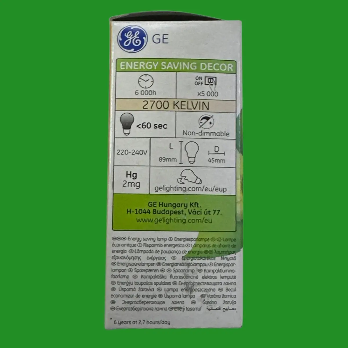 1x 7W (=32W) GE Round Golf Globe CFL Light Bulb Low Energy ES E27 Edison Screw - image 3 | Free standard UK delivery included | Discount Quality Products