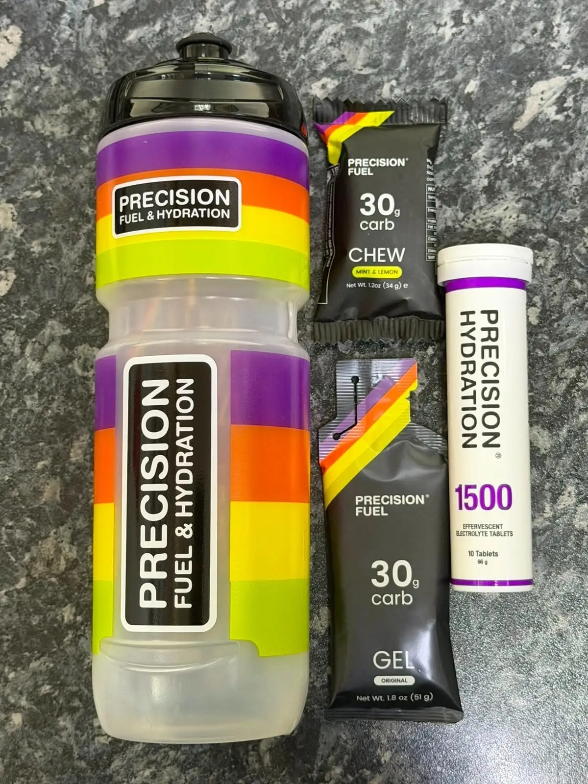 Precision Fuel &amp; Hydration 800ml Bottle, 1500mg Electrolyte Tablets, 30g Carbs