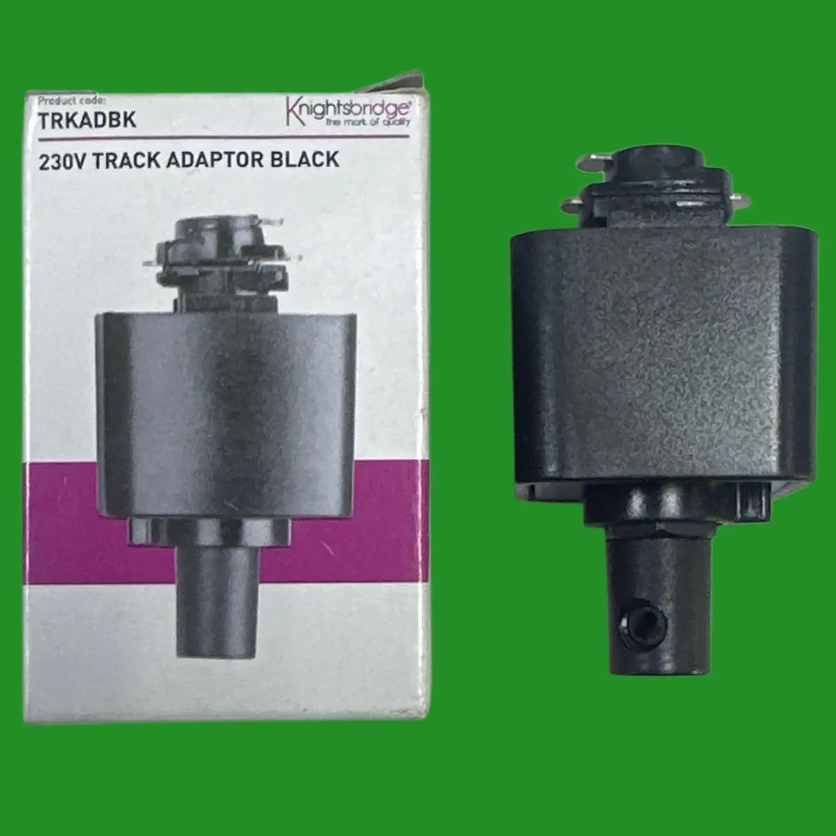 230V Mains Track Adaptor Black for Flex Pendant or Power Feed Applications