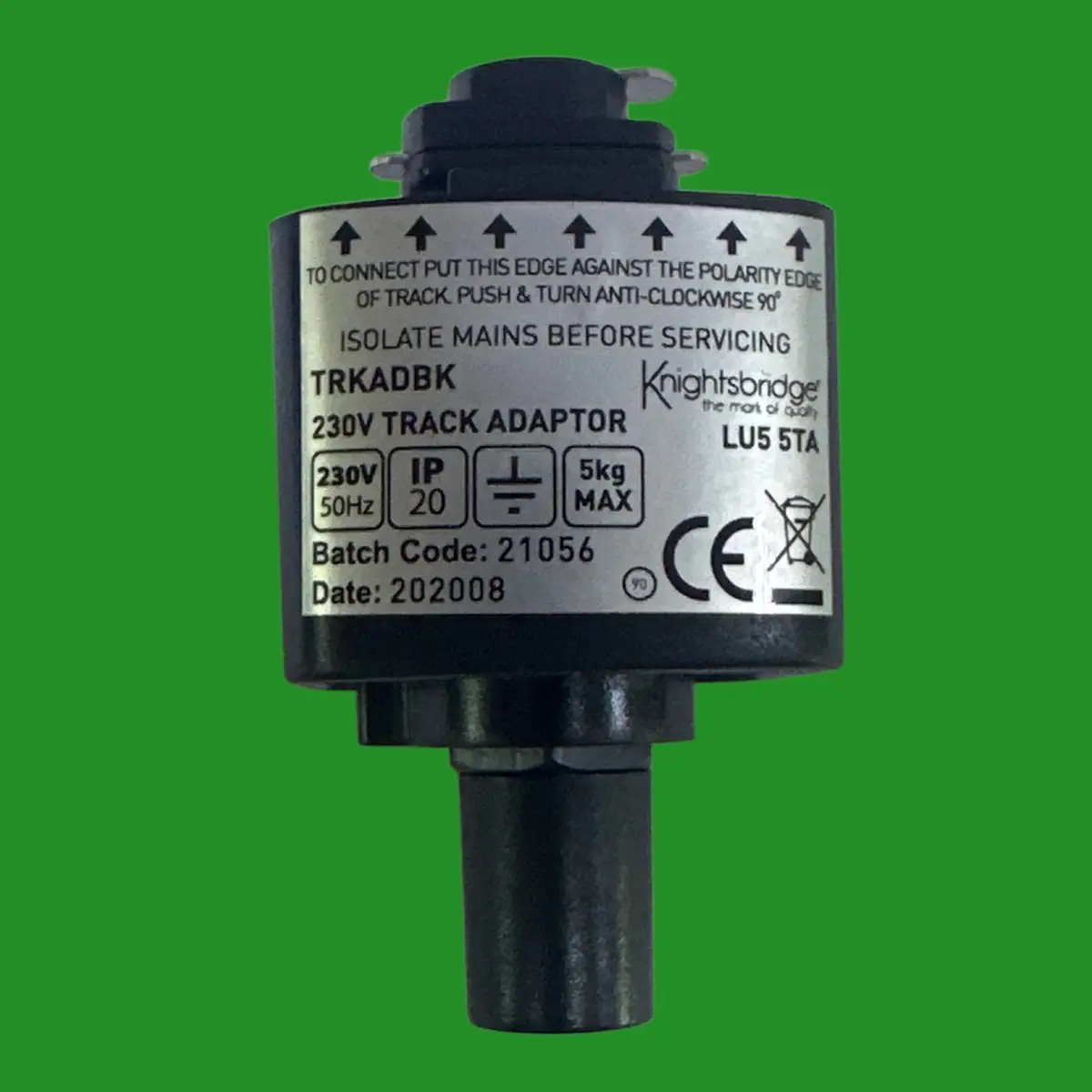 230V Mains Track Adaptor Black for Flex Pendant or Power Feed Applications - image 5 | Free standard UK delivery included | Discount Quality Products