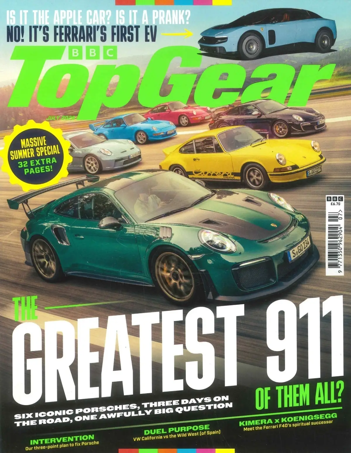 BBC Top Gear Magazine #409, Porsche 911, Ferrari Luce, Koenigsegg, July 2026
