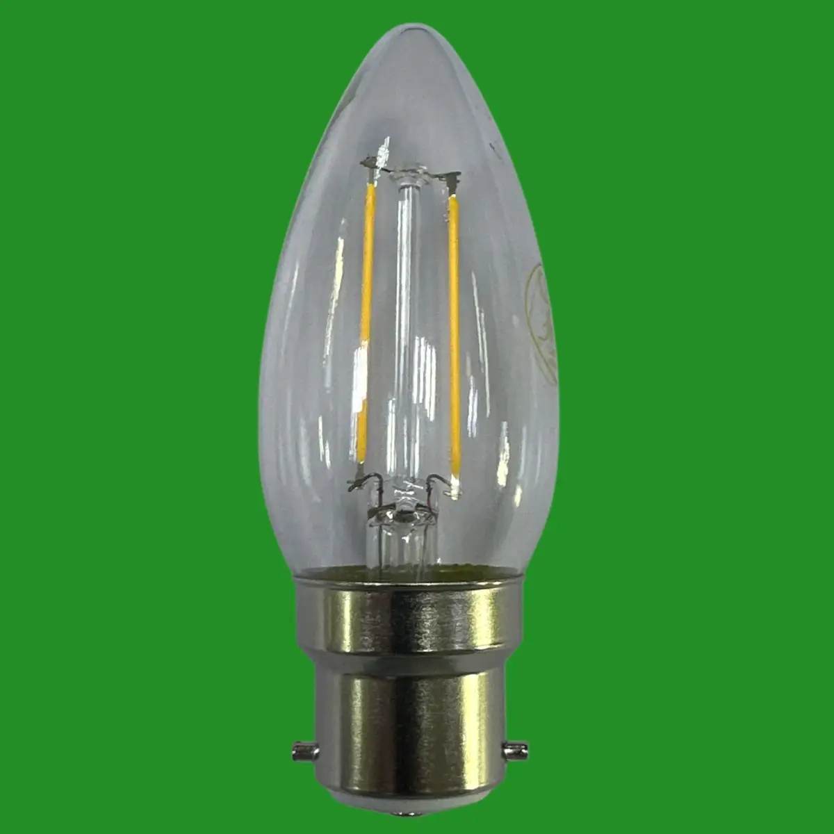 10x 2W (=25W) Knightsbridge Clear LED Filament Candle Light Bulbs 3000K BC B22 - image 3 | Free standard UK delivery included | Discount Quality Products