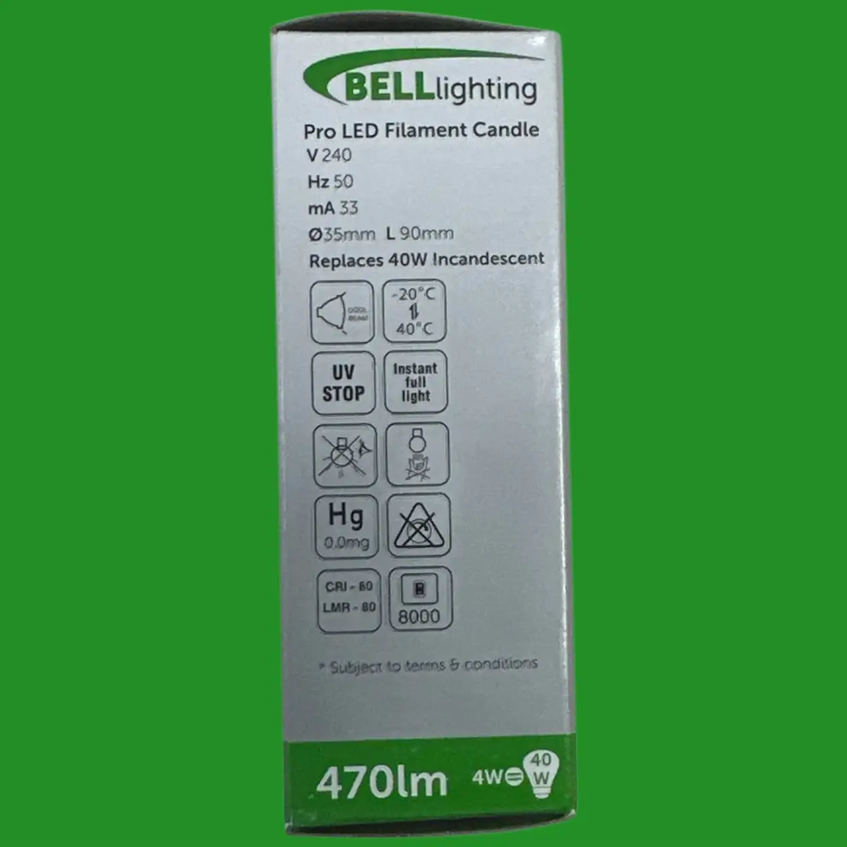 6x 4W (=40W) BELL Satin Pearl LED Filament Candle Light Bulbs 2700K ES E27 Screw - image 3 | Free standard UK delivery included | Discount Quality Products
