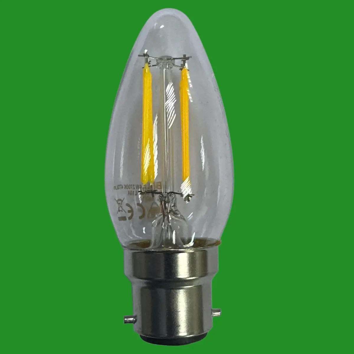 3x 4W (=40W) BELL Pro LED Filament Clear Candle Light Bulbs Bayonet BC B22 2700K - image 2 | Free standard UK delivery included | Discount Quality Products