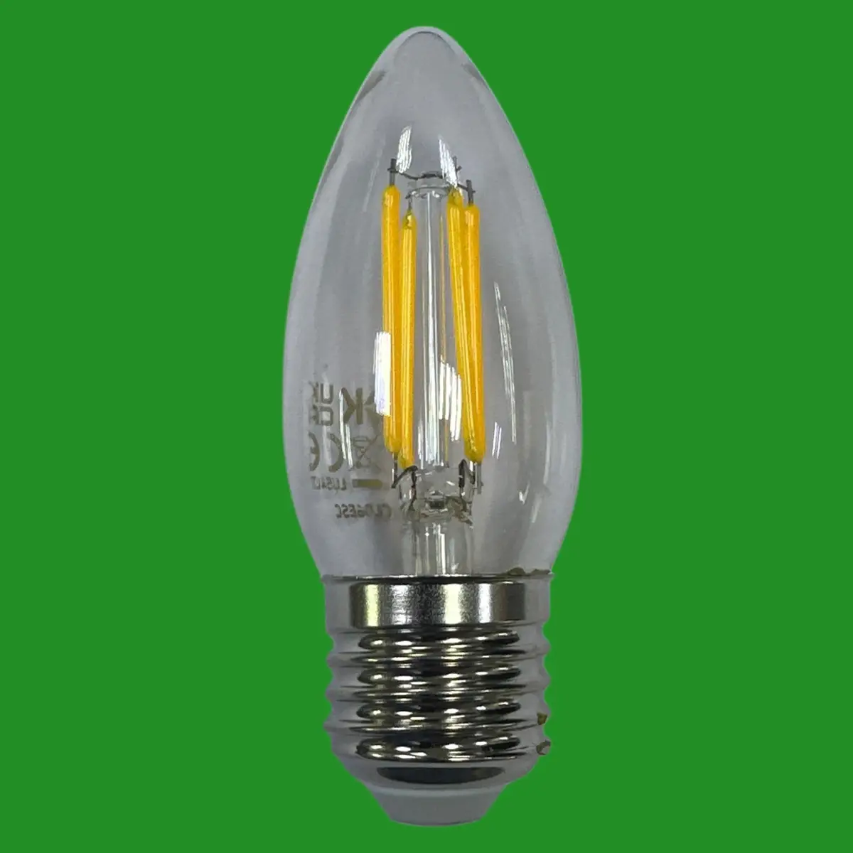 2x 5W (=40W) Knightsbridge Dimmable LED Filament Clear Candle Light Bulbs ES E27 - image 2 | Free standard UK delivery included | Discount Quality Products