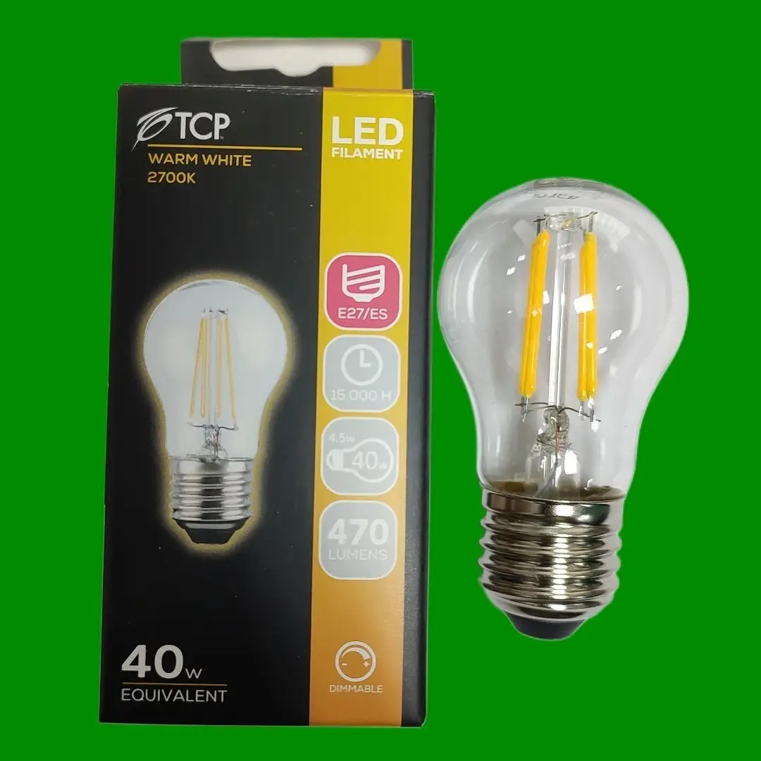 1x 4.5W =40W TCP Dimmable Filament LED Mini Globe Light Bulb Screw ES E27 2700K