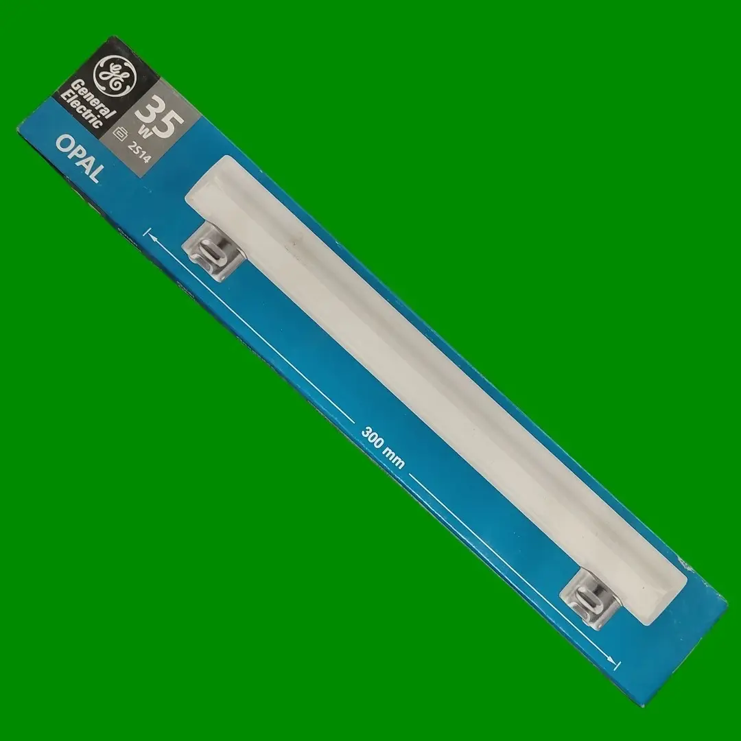 35W GE S14s, 300mm (1ft) Opal Architectural Linear Tube Strip Light Bulb 2S14