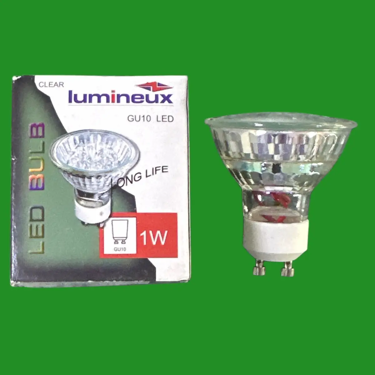 2x 1W Lumineux 15 LED White Coloured GU10 Reflector Spot Light Bulbs Downlights